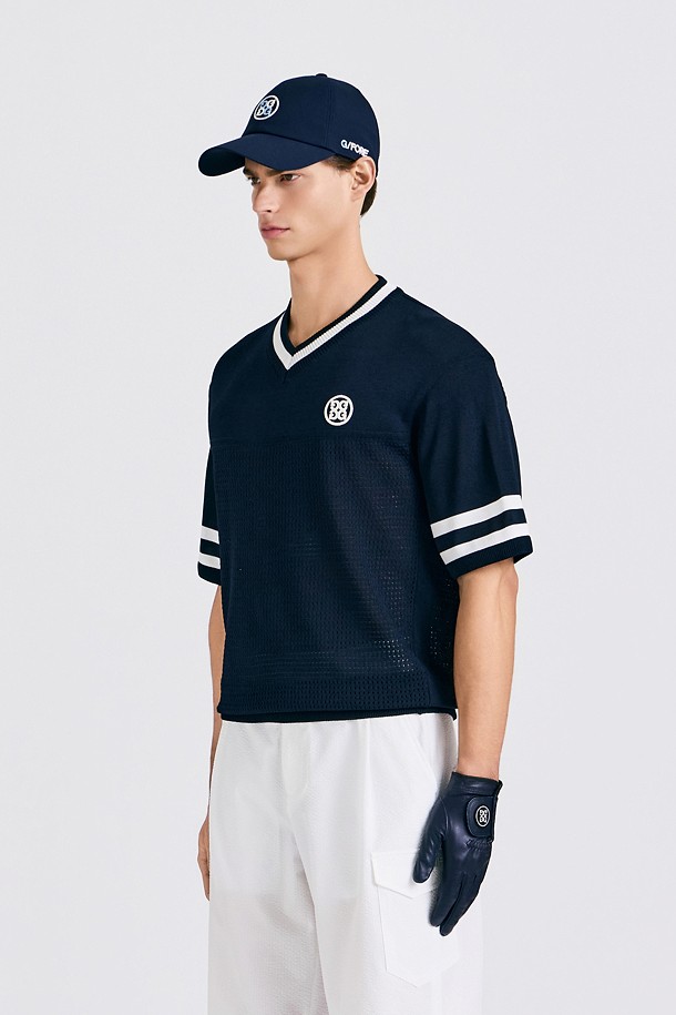 지포어-MEN APPAREL-CROCHET V-NECK KNIT(MEN)					 					 					