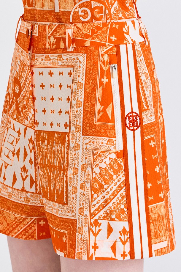 지포어-WOMEN APPAREL-SEERSUCKER PRINTED SHORT(WOMEN)					 					 					