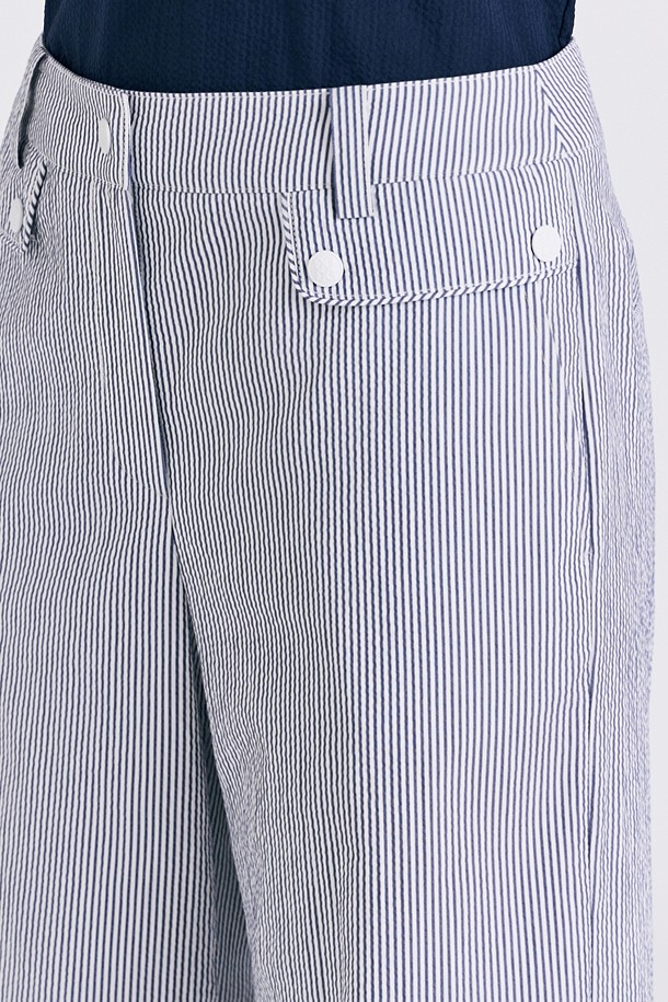 지포어-WOMEN APPAREL-SEERSUCKER WIDE LEG PANT(WOMEN)