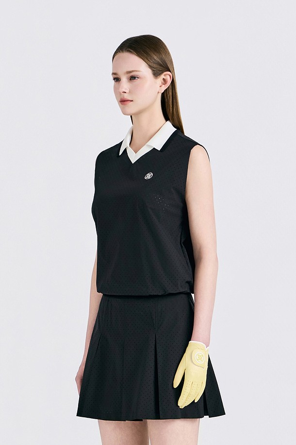 지포어-WOMEN APPAREL-MESH SLEEVELESS POLO(WOMEN)