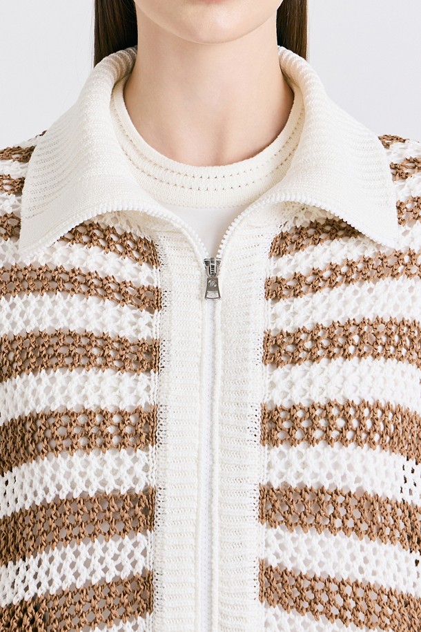 지포어-WOMEN APPAREL-MESH FULL-ZIP SWEATER(WOMEN)