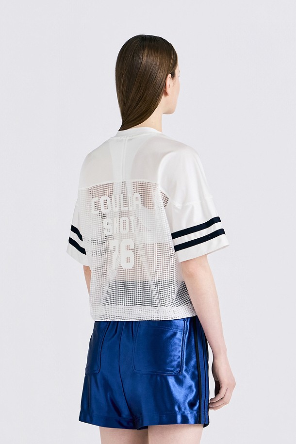 지포어-WOMEN APPAREL-OVERFIT MESH T-SHIRT(WOMEN)
