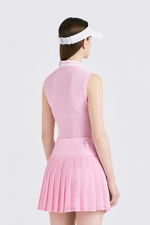 지포어-WOMEN APPAREL-MESH SLEEVELESS SLIM POLO(WOMEN)