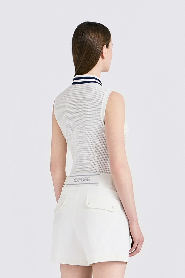 지포어-WOMEN APPAREL-MESH SLEEVELESS SLIM POLO(WOMEN)