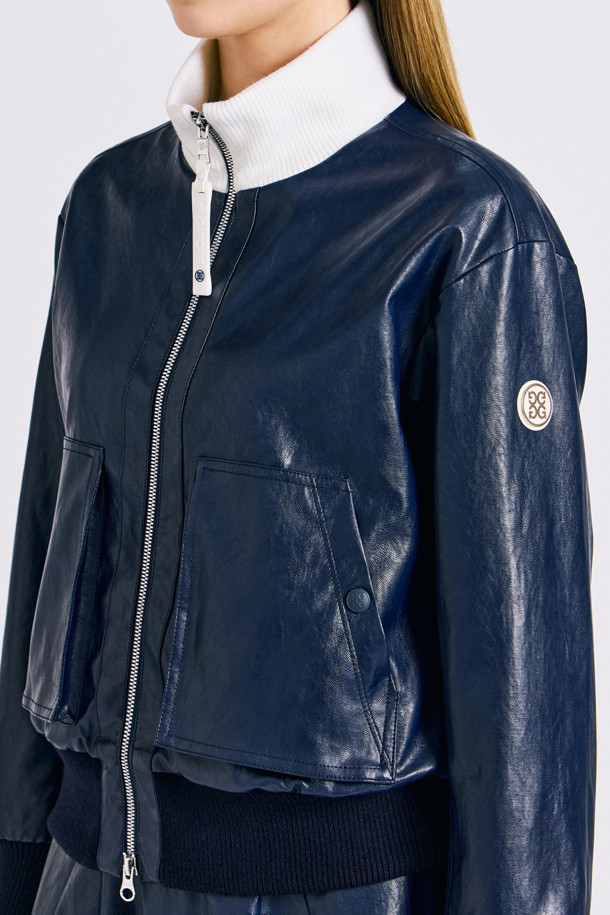 지포어-WOMEN APPAREL-FAUX LEATHER HYBRID JACKET(WOMEN)