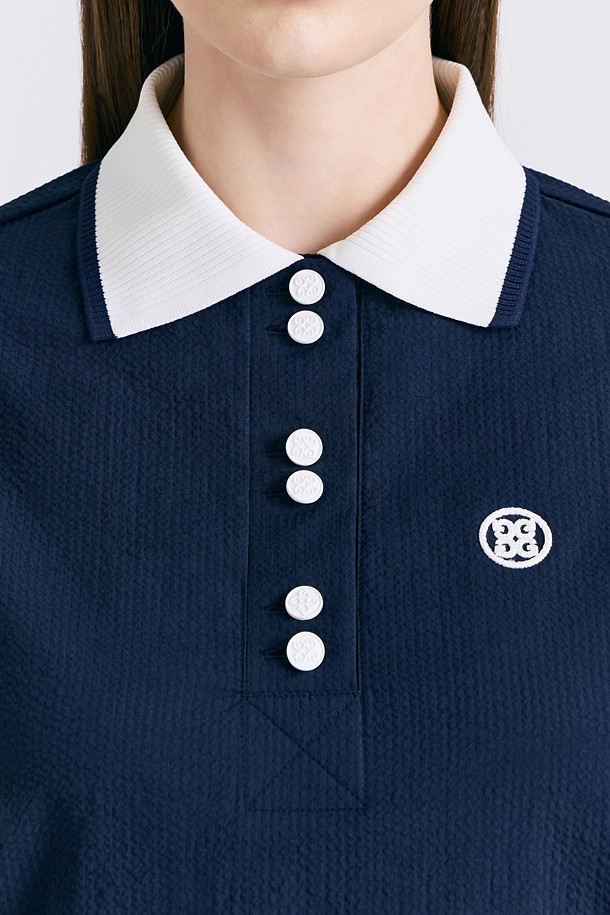 지포어-WOMEN APPAREL-SEERSUCKER POLO(WOMEN)