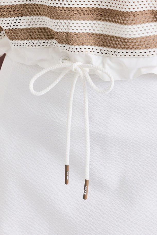 지포어-WOMEN APPAREL-MESH STRIPED SLEEVELESS(WOMEN)					 					 					