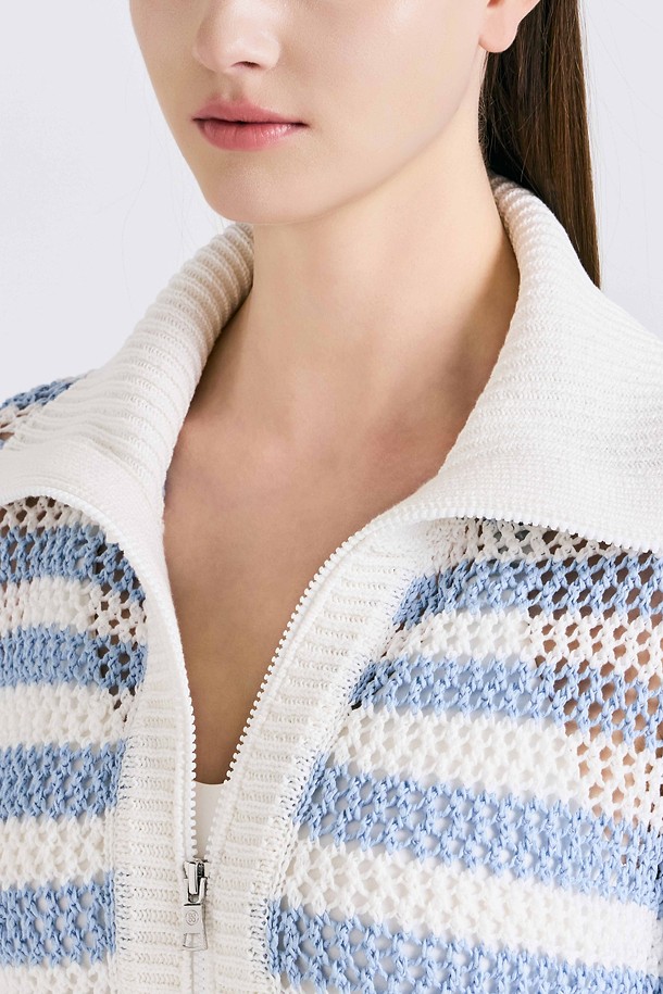 지포어-WOMEN APPAREL-MESH FULL-ZIP SWEATER(WOMEN)