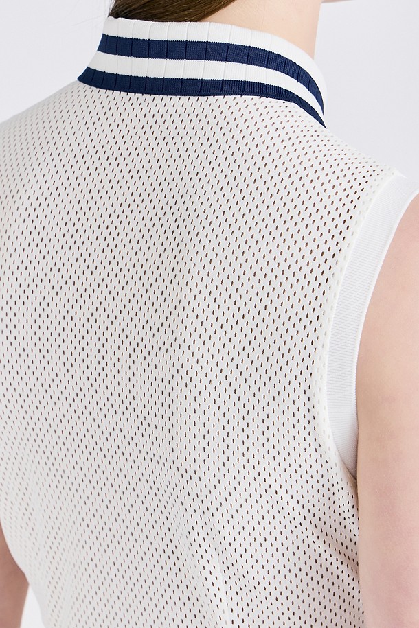 지포어-WOMEN APPAREL-MESH SLEEVELESS SLIM POLO(WOMEN)