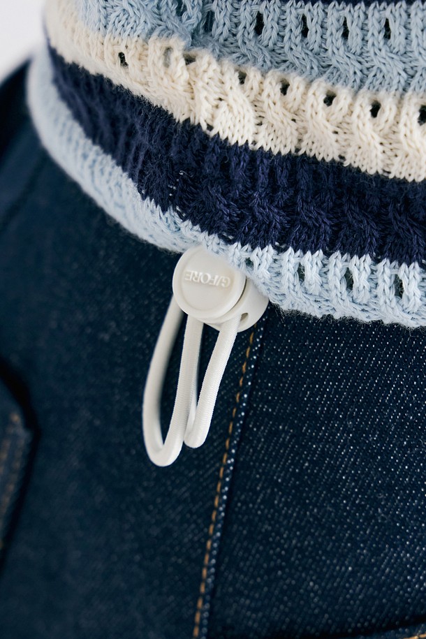 지포어-WOMEN APPAREL-CROCHET STRIPED POLO(WOMEN)