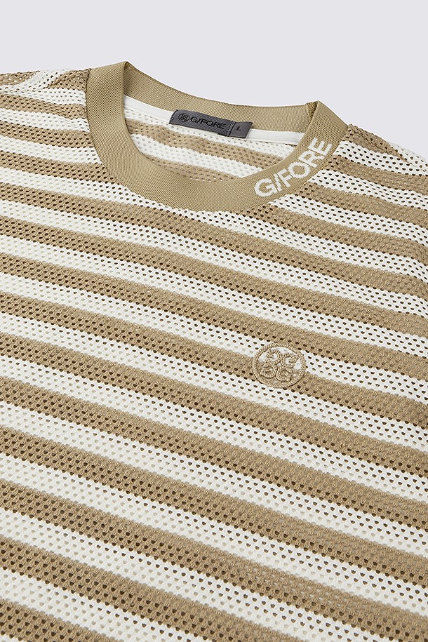 지포어-MEN APPAREL-MESH STRIPED T-SHIRT(MEN)					 					 					