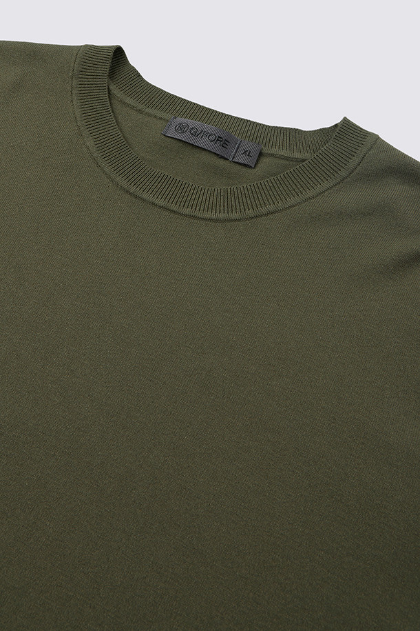 지포어-MEN APPAREL-SLEEVE COLOR POINT ROUND NECK KNIT PULLOVER (MEN)