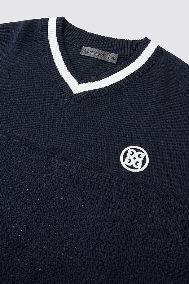 지포어-MEN APPAREL-CROCHET V-NECK KNIT(MEN)					 					 					