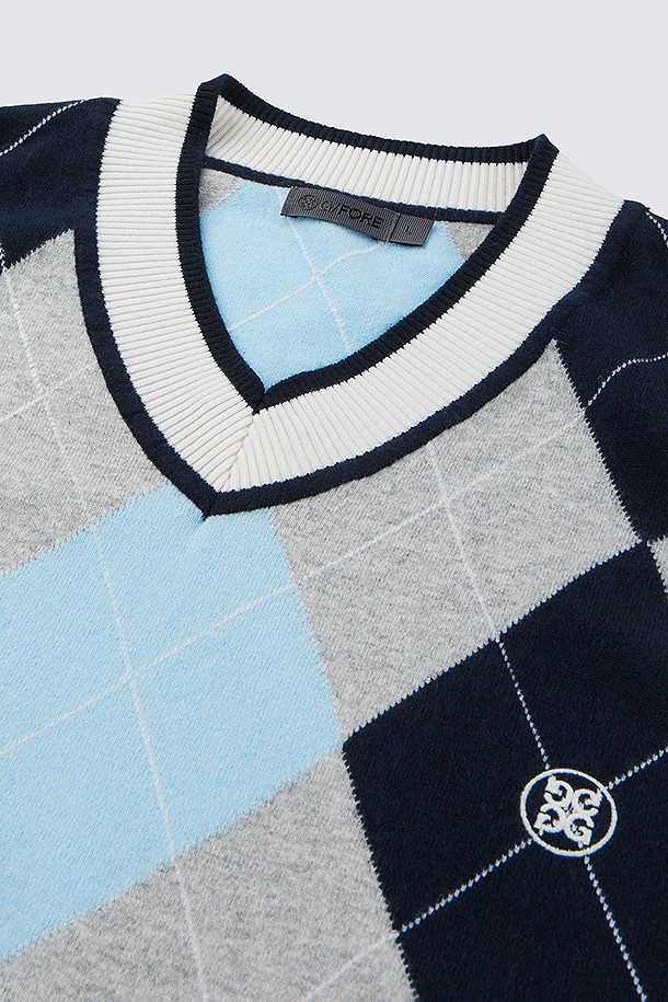 지포어-MEN APPAREL-ARGYLE PATTERN KNIT VEST(MEN)					 					 					