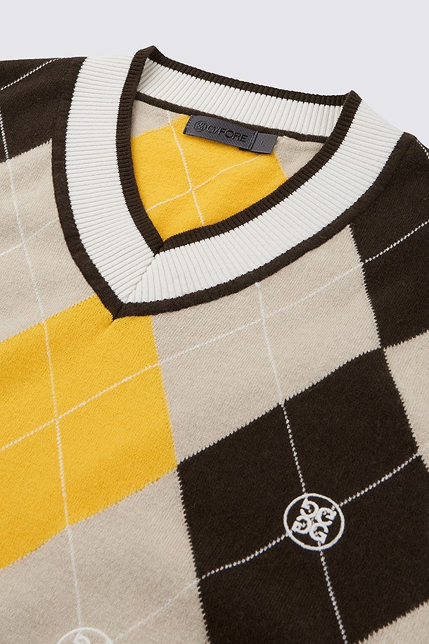 지포어-MEN APPAREL-ARGYLE PATTERN KNIT VEST(MEN)					 					 					