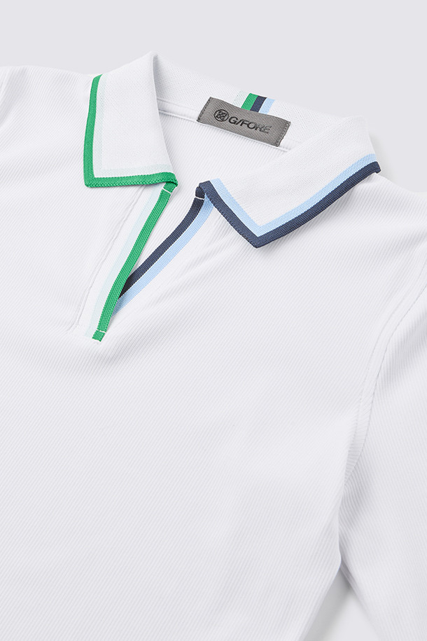 지포어-WOMEN APPAREL-CONTRAST JOHNNY COLLAR TECH NYLON RIB POLO(WOMEN)