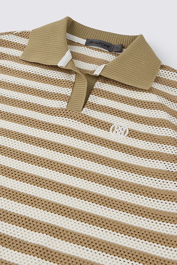 지포어-WOMEN APPAREL-MESH STRIPED SLEEVELESS(WOMEN)					 					 					