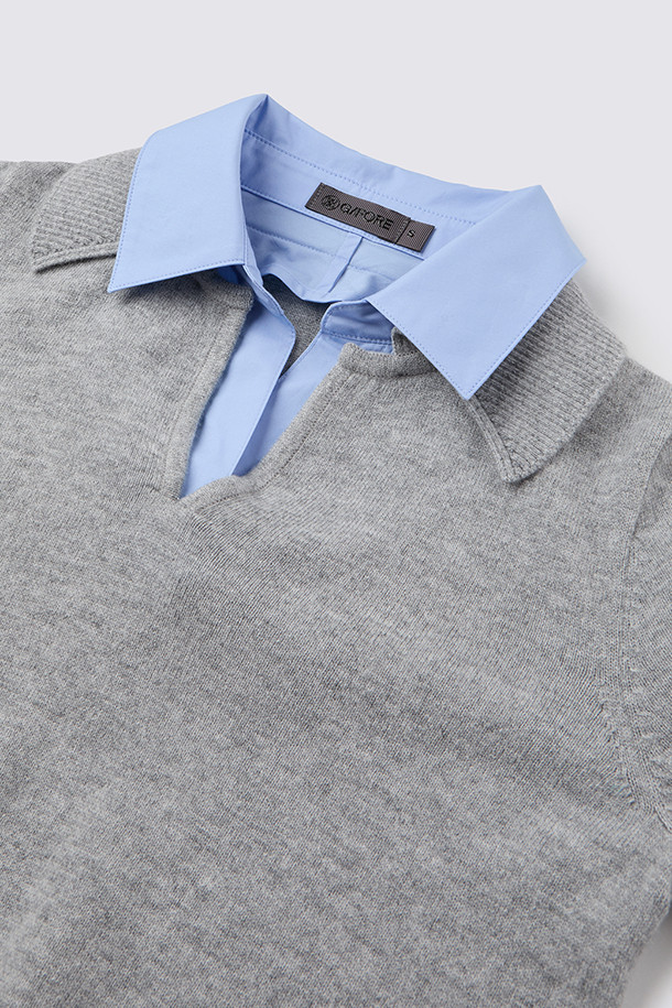 지포어-WOMEN APPAREL-HYBRID POLO SWEATER (WOMEN)