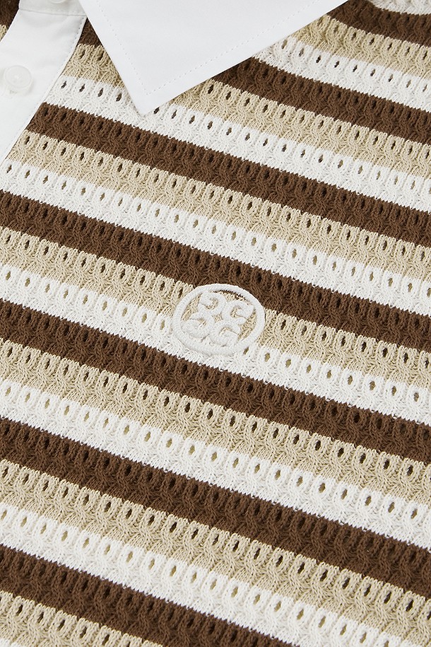 지포어-MEN APPAREL-CROCHET STRIPED POLO(MEN)