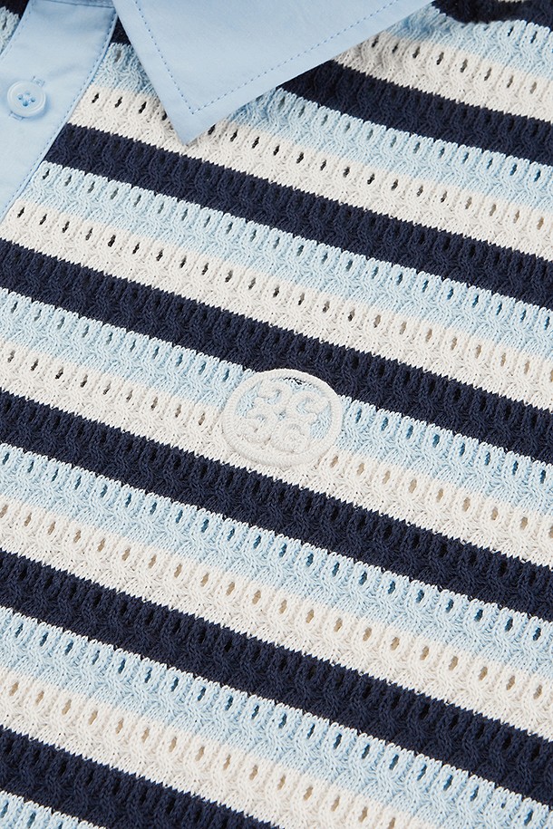 지포어-MEN APPAREL-CROCHET STRIPED POLO(MEN)