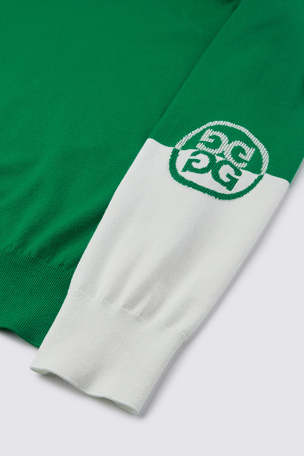 지포어-MEN APPAREL-SLEEVE COLOR POINT ROUND NECK KNIT PULLOVER (MEN)