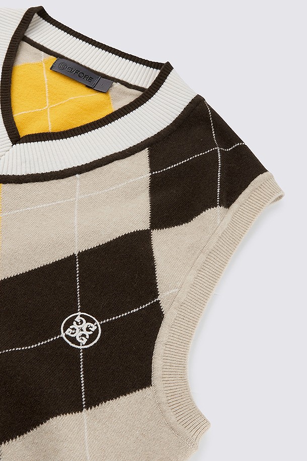 지포어-MEN APPAREL-ARGYLE PATTERN KNIT VEST(MEN)					 					 					