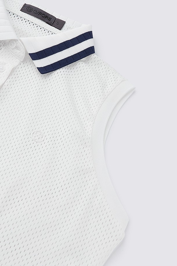 지포어-WOMEN APPAREL-MESH SLEEVELESS SLIM POLO(WOMEN)