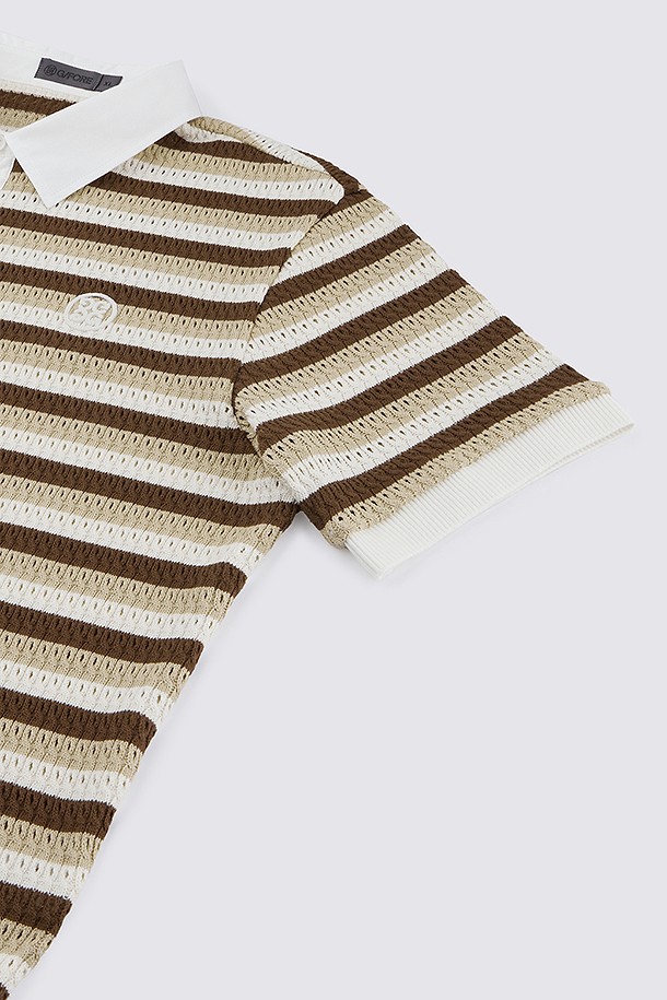 지포어-MEN APPAREL-CROCHET STRIPED POLO(MEN)