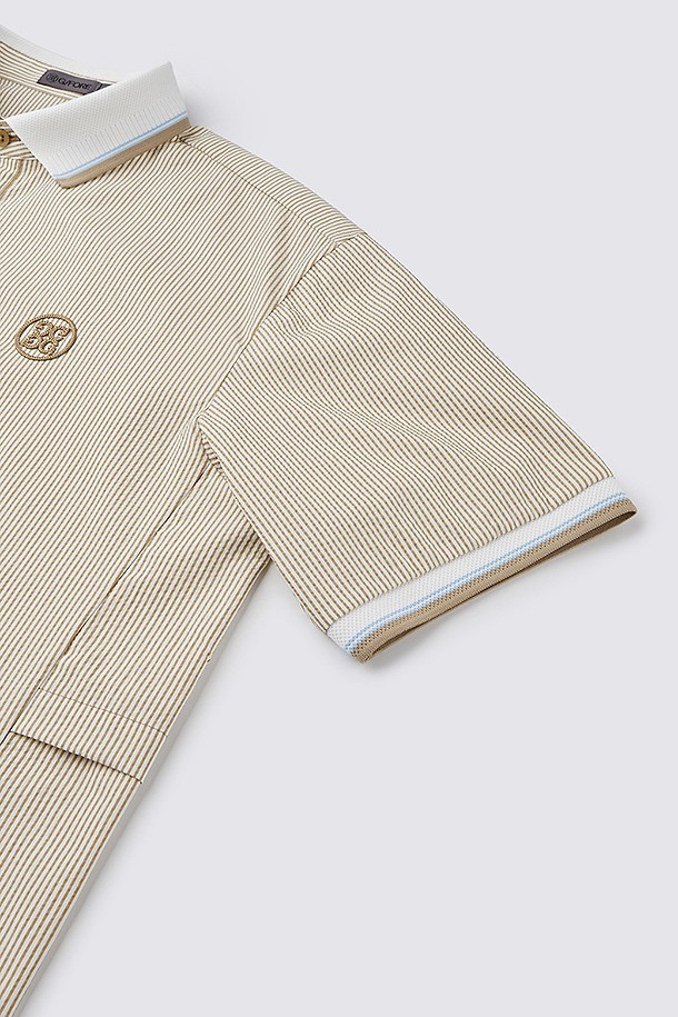 지포어-MEN APPAREL-WOVEN SEERSUCKER POLO(MEN)					 					 					