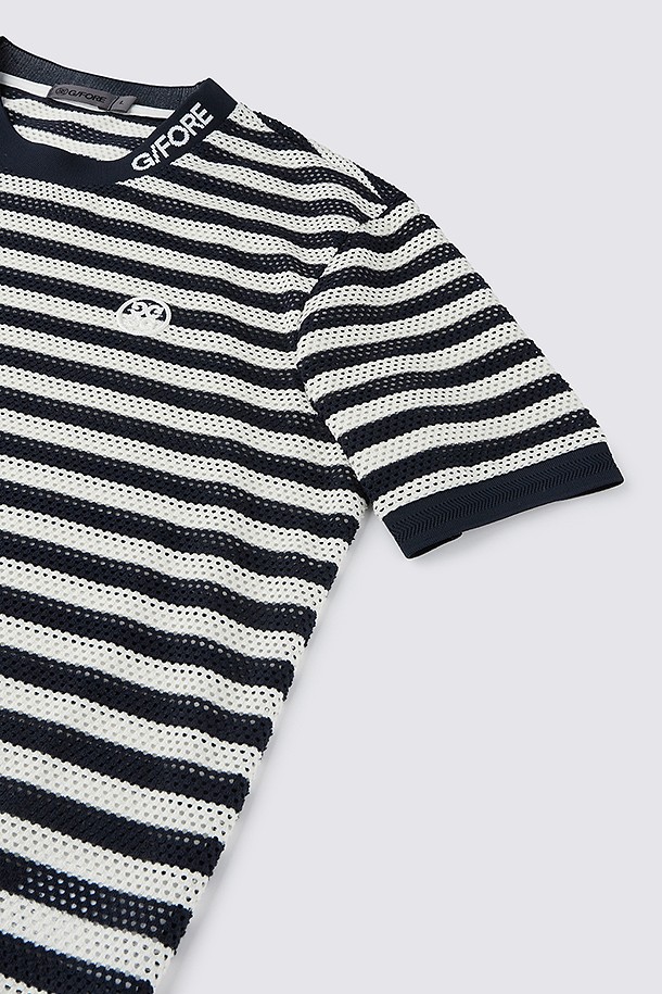 지포어-MEN APPAREL-MESH STRIPED T-SHIRT(MEN)					 					 					