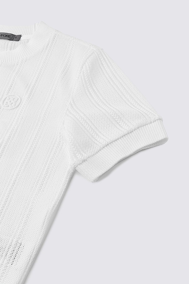 지포어-WOMEN APPAREL-LACE ROUND T-SHIRT(WOMEN)					 					 					