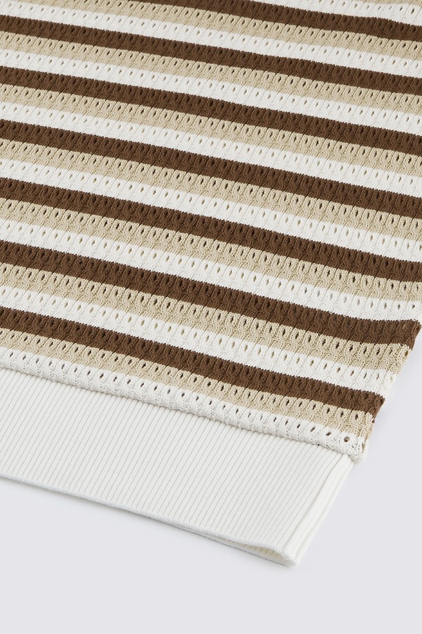 지포어-MEN APPAREL-CROCHET STRIPED POLO(MEN)