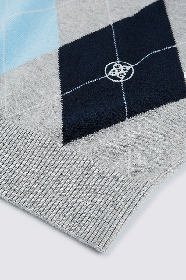 지포어-MEN APPAREL-ARGYLE PATTERN KNIT VEST(MEN)					 					 					