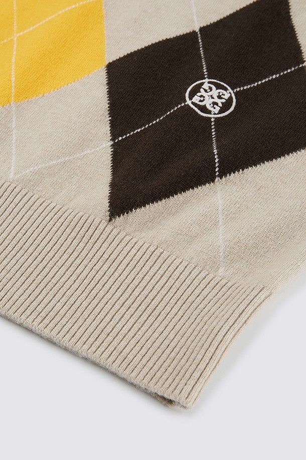 지포어-MEN APPAREL-ARGYLE PATTERN KNIT VEST(MEN)					 					 					