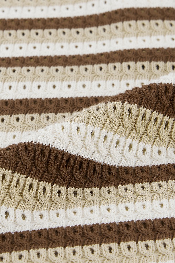 지포어-MEN APPAREL-CROCHET STRIPED POLO(MEN)