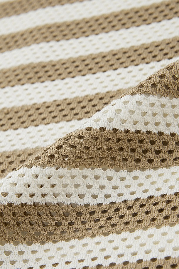 지포어-MEN APPAREL-MESH STRIPED T-SHIRT(MEN)					 					 					