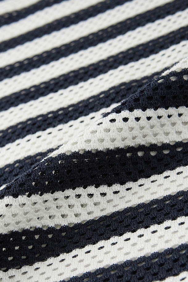 지포어-MEN APPAREL-MESH STRIPED T-SHIRT(MEN)					 					 					
