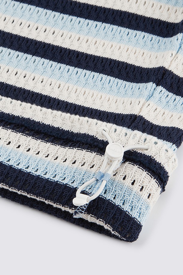 지포어-WOMEN APPAREL-CROCHET STRIPED POLO(WOMEN)