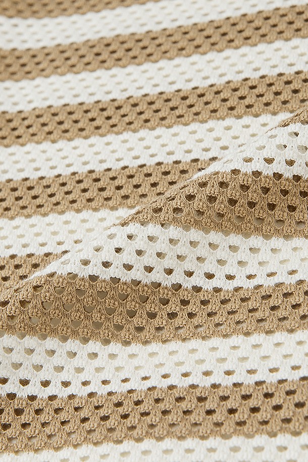 지포어-WOMEN APPAREL-MESH STRIPED SLEEVELESS(WOMEN)					 					 					