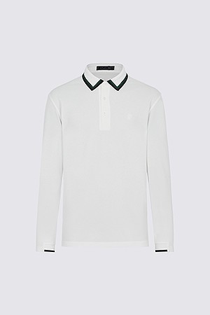 SOLID LONGSLEEVE POLO(MEN)_WHITE-a