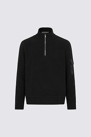 HALFZIP SET-UP PULLOVER(MEN)					 					 					_BLACK-a