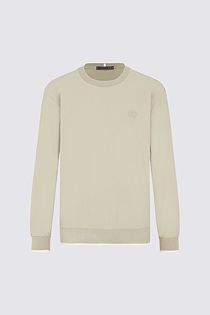 KNIT HYBRID PULLOVER(MEN)					 					 					_BEIGE-a