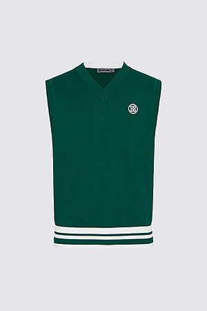 KNIT V-NECK VEST(MEN)					 					 					_GREEN-a