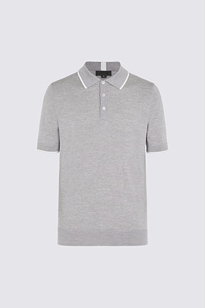 MERINO WOOL KNIT SWEATER POLO(MEN)_GREY-a