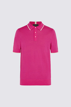 MERINO WOOL KNIT SWEATER POLO(MEN)_PINK-a