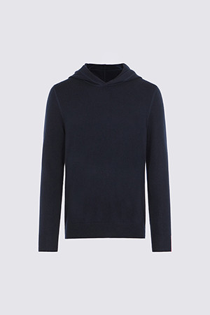 CASHMERE HOODED SWEATER(UNISEX)_NAVY-a