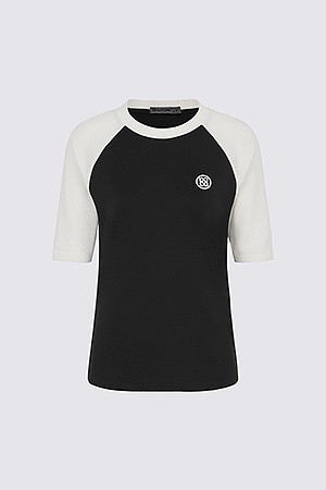 HALF SLEEVE RAGLAN T-SHIRT(WOMEN)_BLACK-a