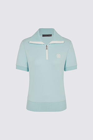 COLLECTION PIQUÉ POLO (WOMEN)					 					 					_BLUE-a