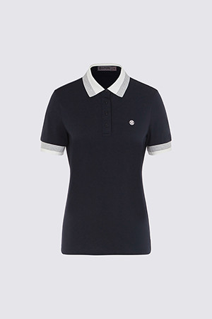 CIRCLE G'S POLO (WOMEN)					 					 					_NAVY-a