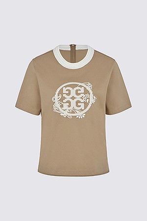 CREWNECK T-SHIRT(WOMEN)					 					 					_BEIGE-a